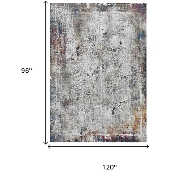Gray And Blue Abstract Hand Carved Handmade Area Rug Photo 6