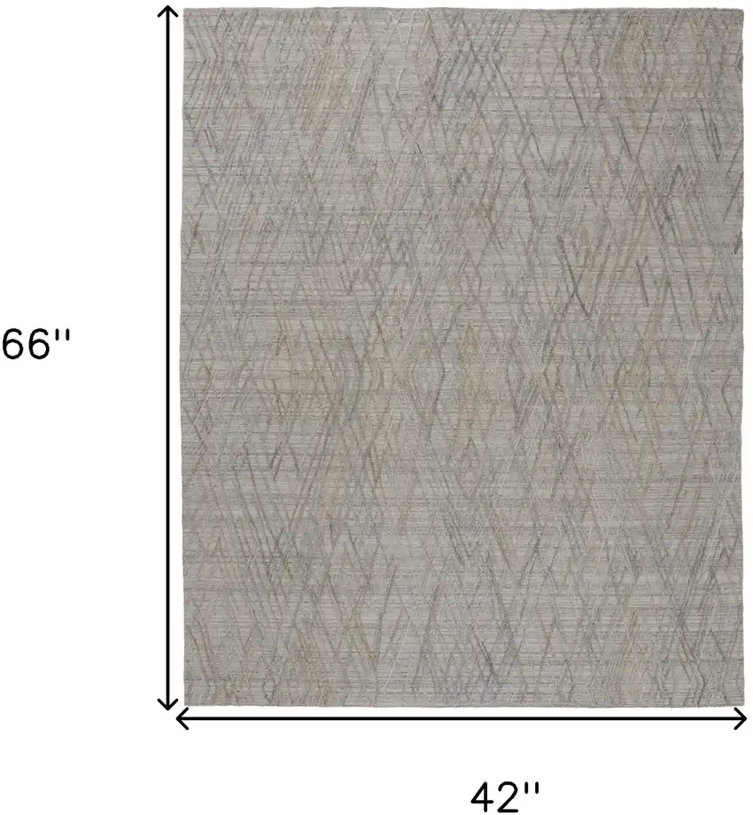 Gray And Blue Abstract Hand Woven Area Rug Photo 10