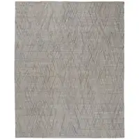 Photo of Gray And Blue Abstract Hand Woven Area Rug