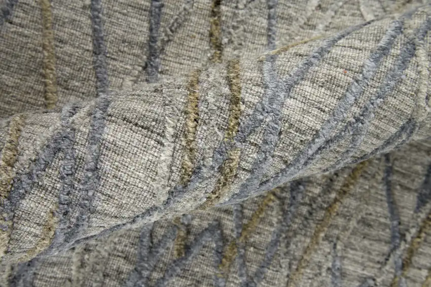 Gray And Blue Abstract Hand Woven Area Rug Photo 8