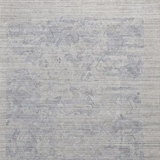 Gray And Blue Abstract Hand Woven Area Rug Photo 4