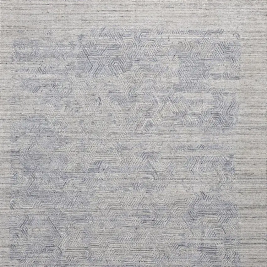 Gray And Blue Abstract Hand Woven Area Rug Photo 4