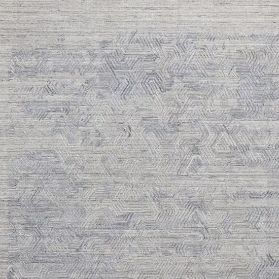 Gray And Blue Abstract Hand Woven Area Rug Photo 3