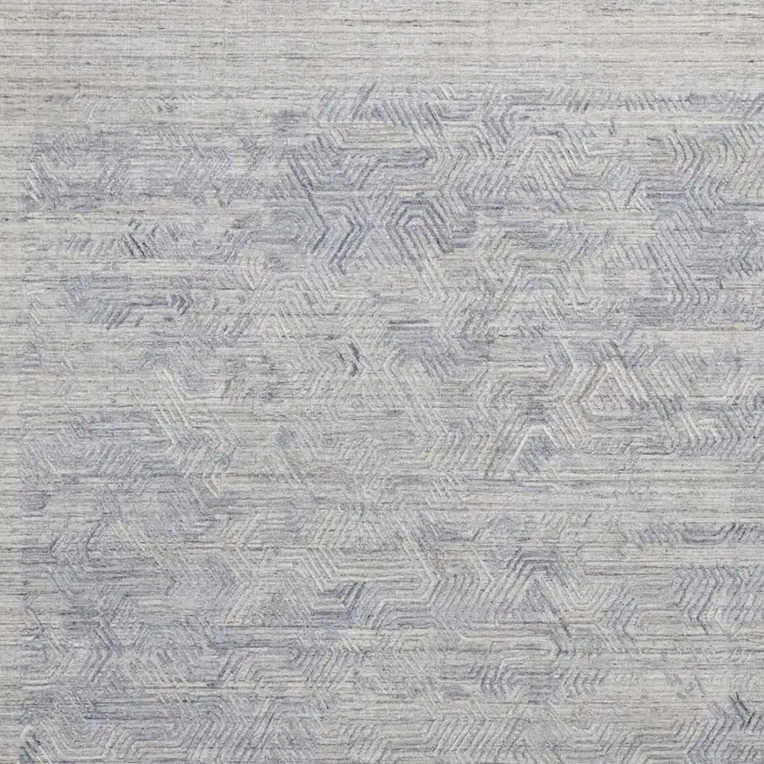 Gray And Blue Abstract Hand Woven Area Rug Photo 3