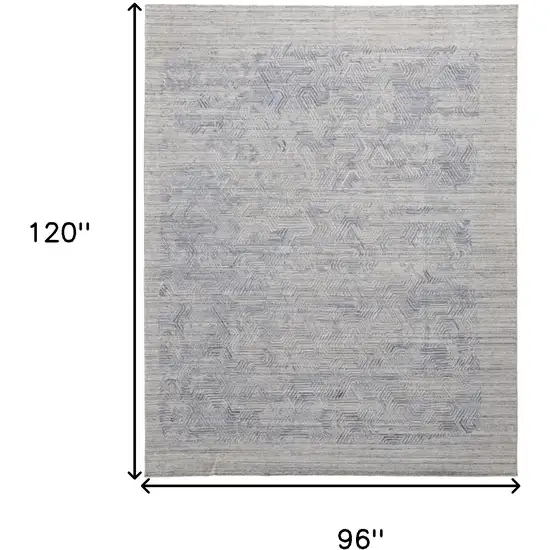 Gray And Blue Abstract Hand Woven Area Rug Photo 10