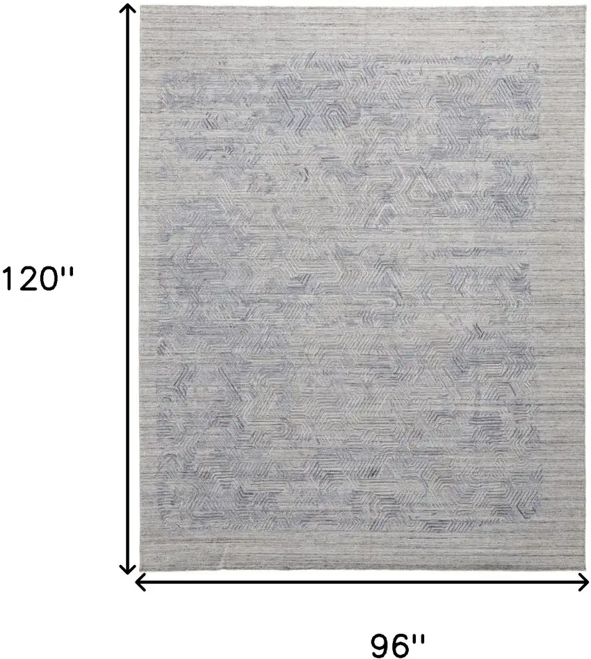 Gray And Blue Abstract Hand Woven Area Rug Photo 10