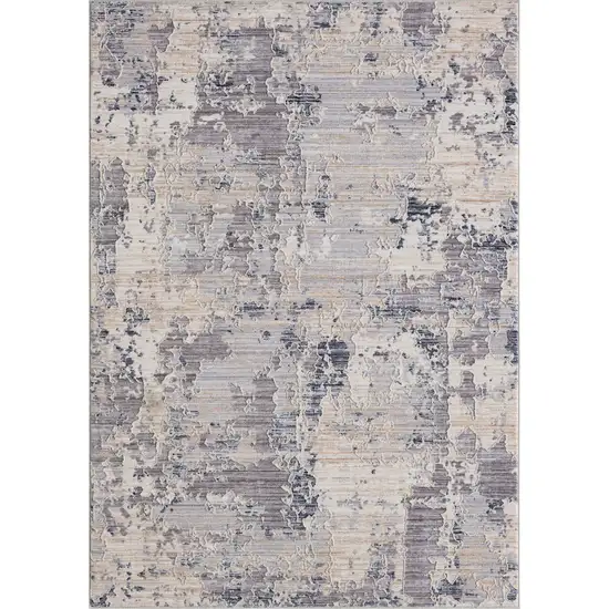 Gray And Blue Abstract Square Rug Photo 2