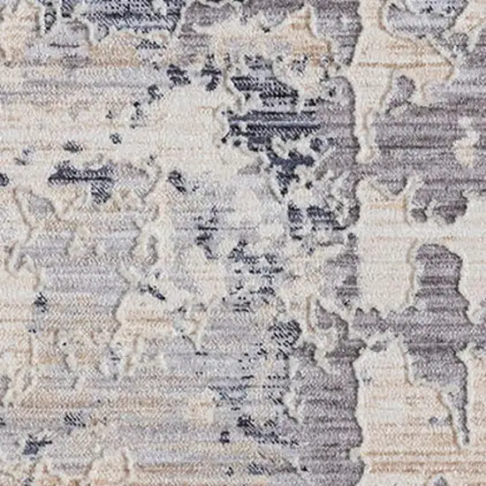 Gray And Blue Abstract Square Rug Photo 4