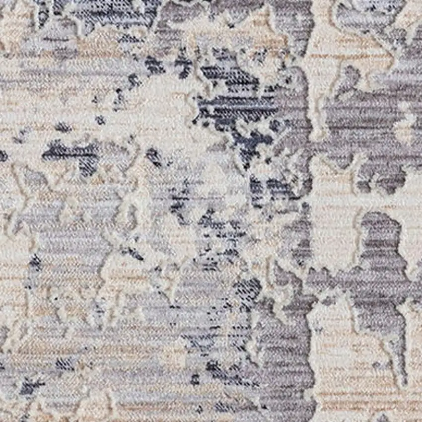 Gray And Blue Abstract Square Rug Photo 4