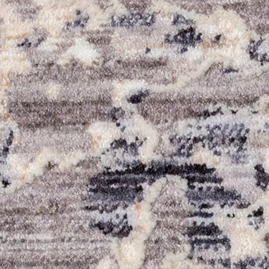 Gray And Blue Abstract Square Rug Photo 8