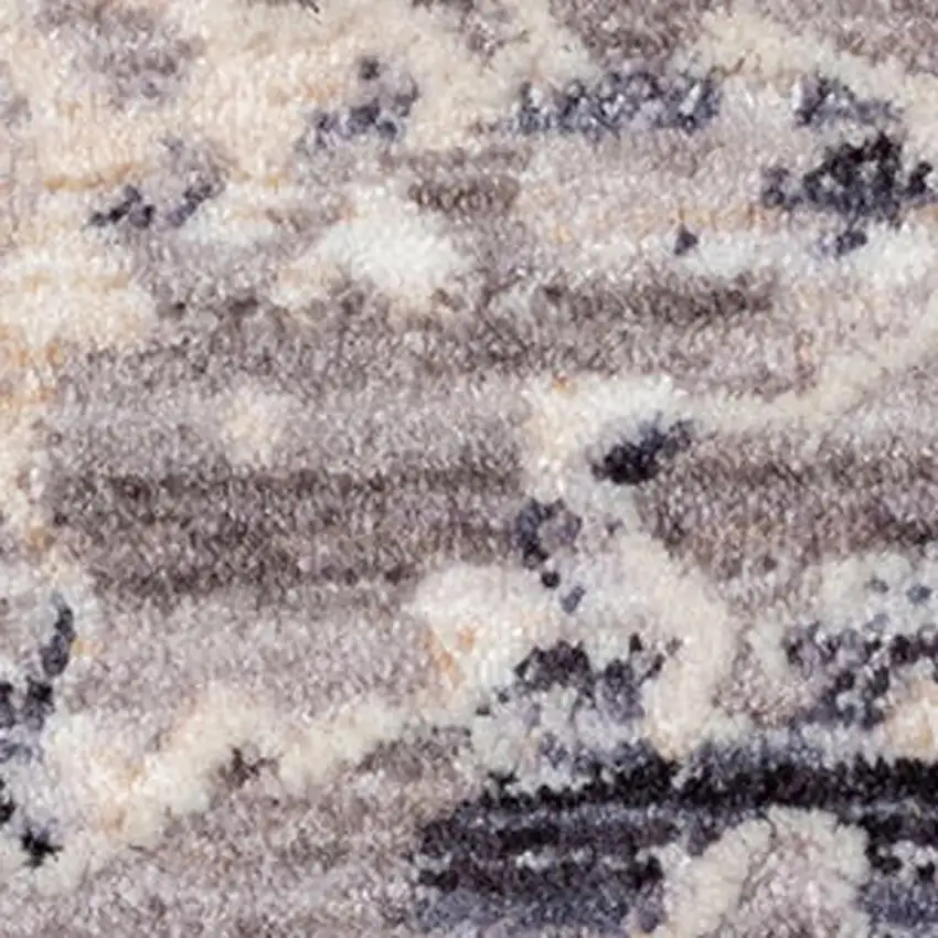 Gray And Blue Abstract Square Rug Photo 7