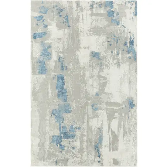 Gray And Blue Abstract Square Rug Photo 1