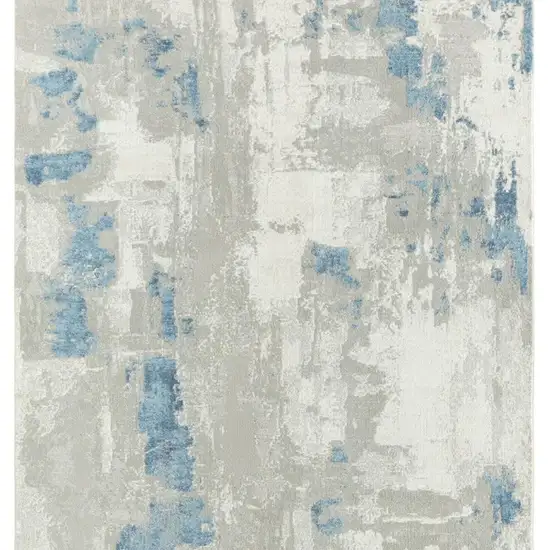 Gray And Blue Abstract Square Rug Photo 3