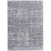 Photo of Gray And Blue Abstract Stain Resistant Area Rug