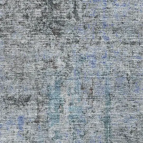 Gray And Blue Abstract Washable Area Rug With UV Protection Photo 2