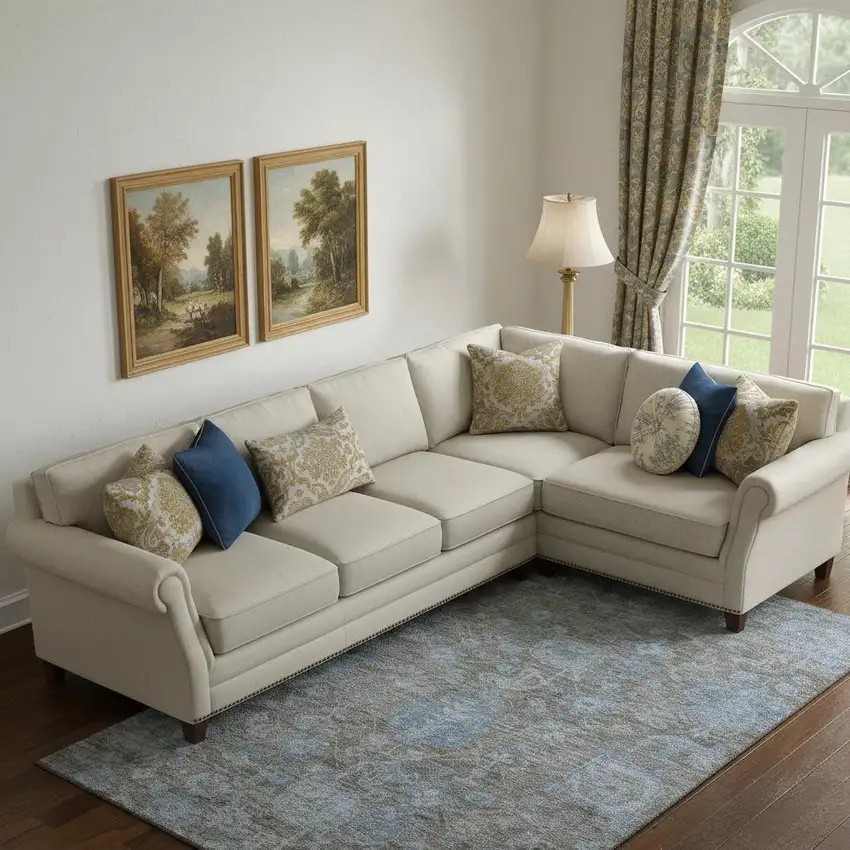 Gray And Blue Floral Washable Area Rug With UV Protection Photo 2