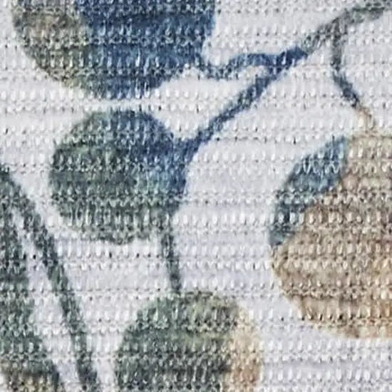 Gray And Blue Floral Washable Non Skid Area Rug Photo 3