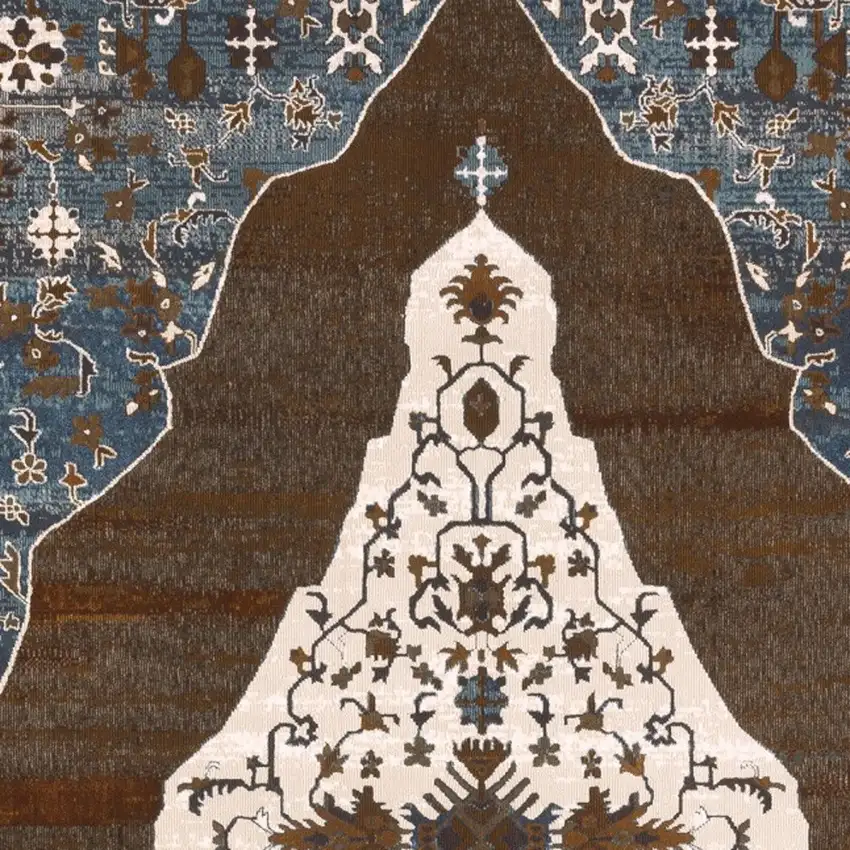Gray And Blue Medallion Area Rug Photo 7