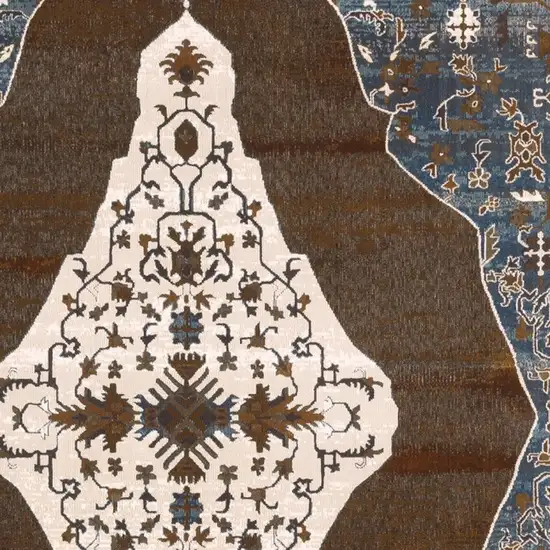 Gray And Blue Medallion Area Rug Photo 8