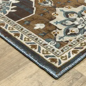 Photo of Gray And Blue Medallion Area Rug
