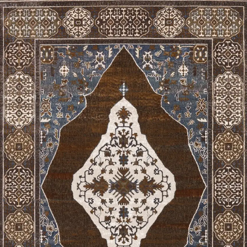 Gray And Blue Medallion Area Rug Photo 7