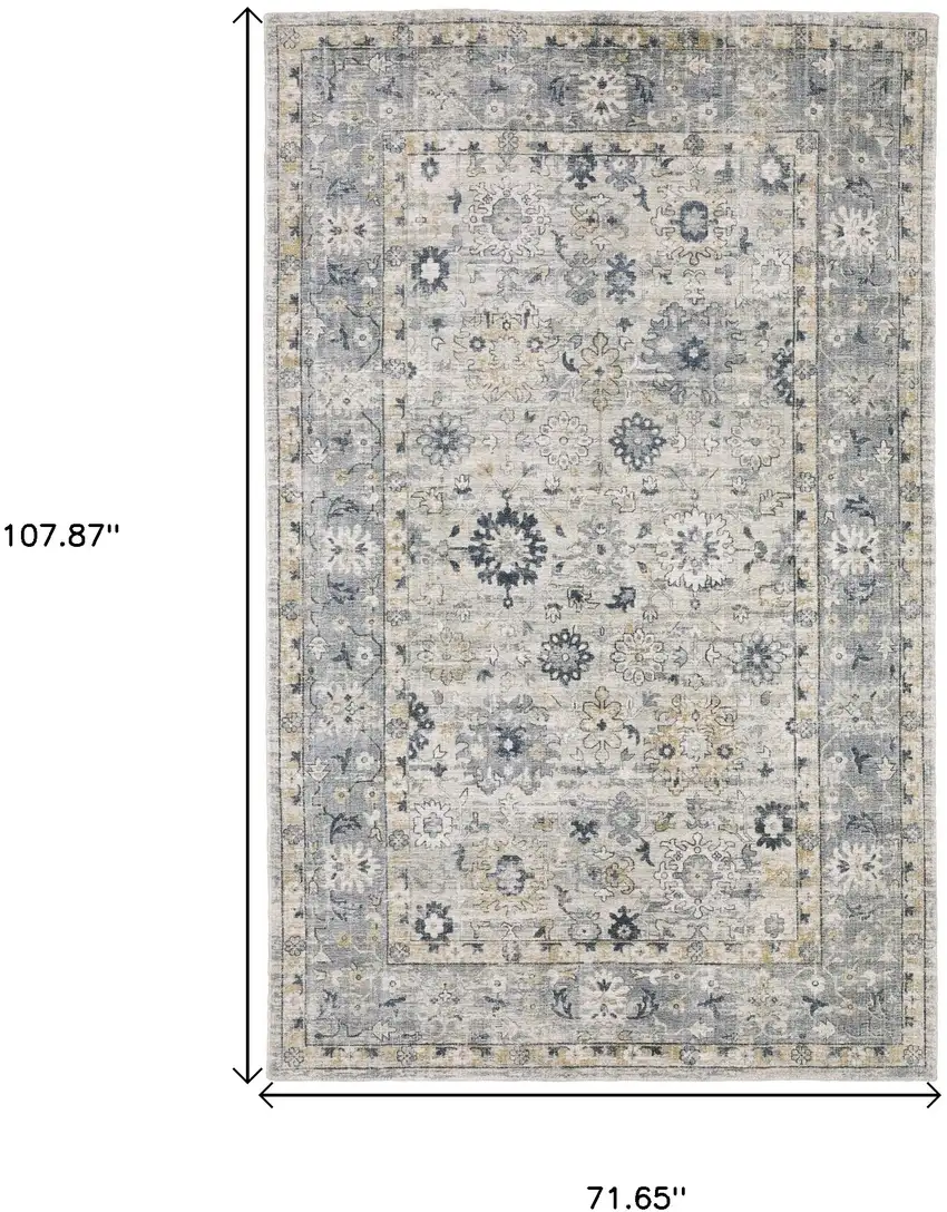 Gray And Blue Oriental Hand Tufted Area Rug Photo 3