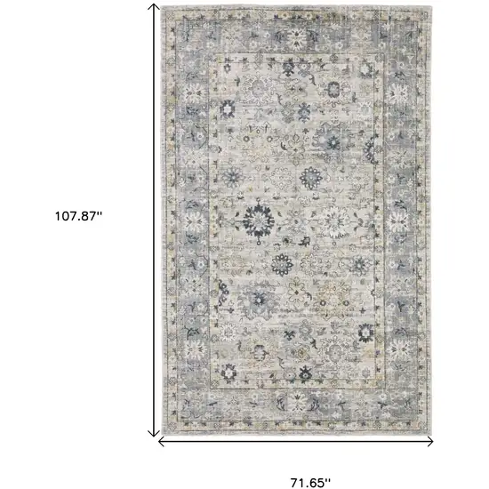 Gray And Blue Oriental Hand Tufted Area Rug Photo 3