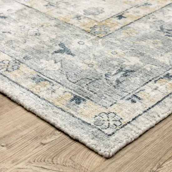 Gray And Blue Oriental Hand Tufted Area Rug Photo 9