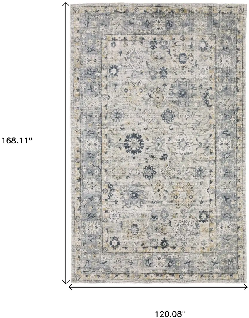 Gray And Blue Oriental Hand Tufted Area Rug Photo 3