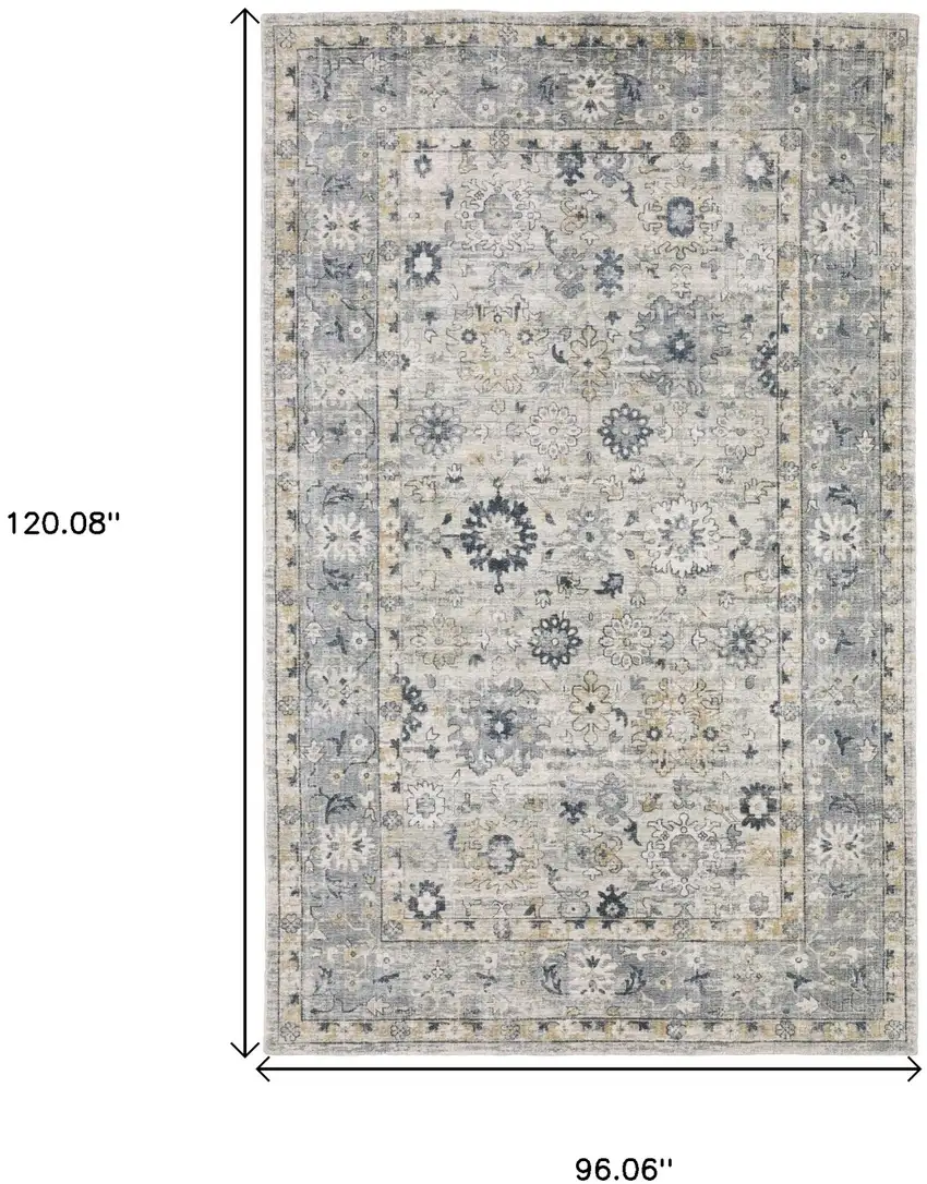 Gray And Blue Oriental Hand Tufted Area Rug Photo 3