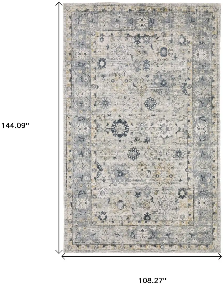 Gray And Blue Oriental Hand Tufted Area Rug Photo 3