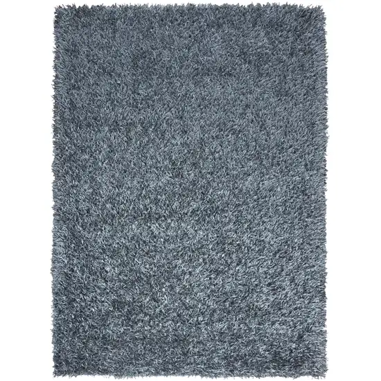 Gray And Blue Shag Hand Tufted Area Rug Photo 1