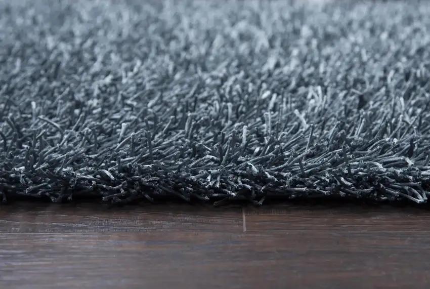Gray And Blue Shag Hand Tufted Area Rug Photo 5
