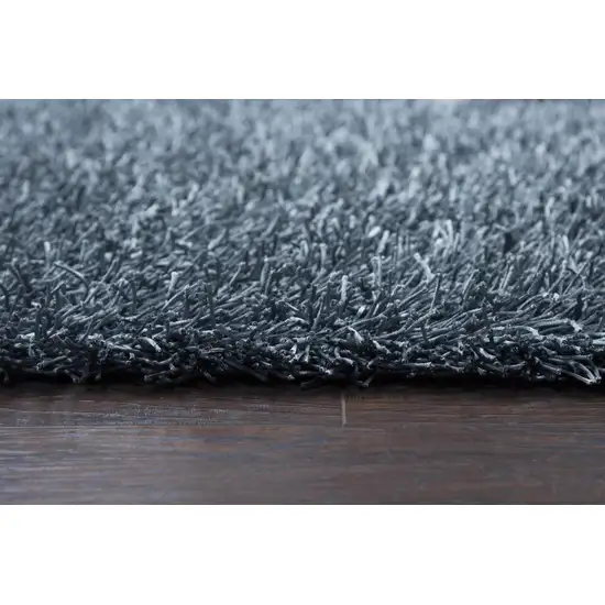 Gray And Blue Shag Hand Tufted Area Rug Photo 5
