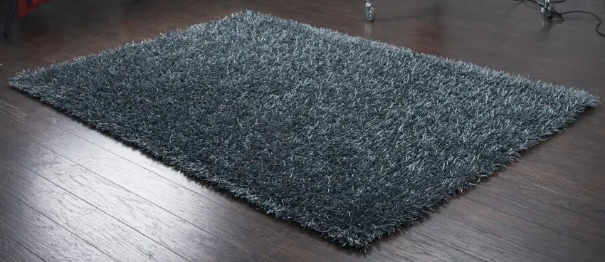 Gray And Blue Shag Hand Tufted Area Rug Photo 4