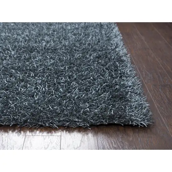 Gray And Blue Shag Hand Tufted Area Rug Photo 2