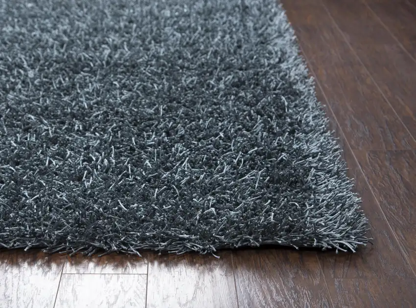 Gray And Blue Shag Hand Tufted Area Rug Photo 2