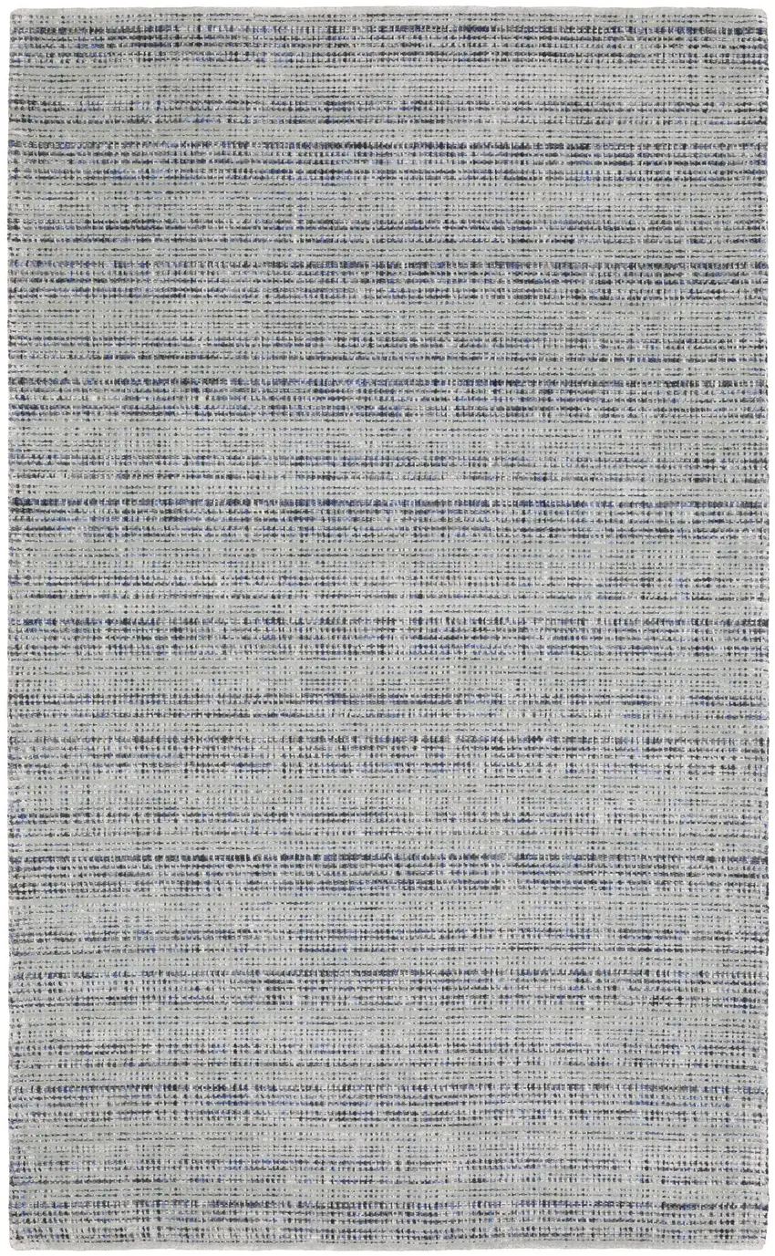 Gray And Blue Striped Hand Tufted Area Rug Photo 2