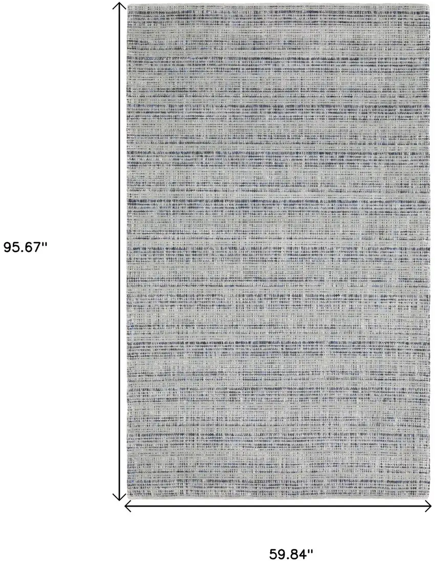 Gray And Blue Striped Hand Tufted Area Rug Photo 3