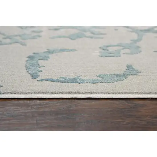 Gray And Blue Trellis Area Rug Photo 6