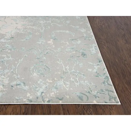 Gray And Blue Trellis Area Rug Photo 3