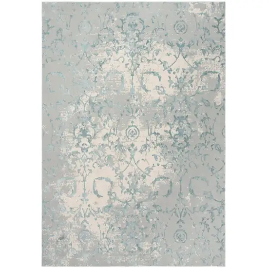 Gray And Blue Trellis Area Rug Photo 2
