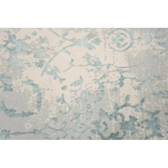 Gray And Blue Trellis Area Rug Photo 5