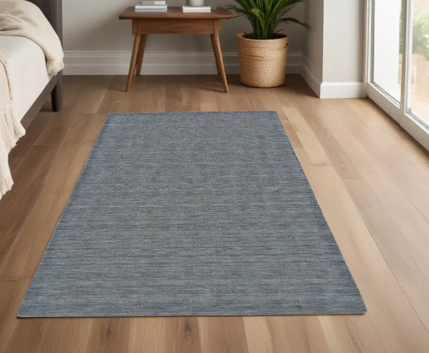 Gray Wool Hand Woven Area Rug Photo 1