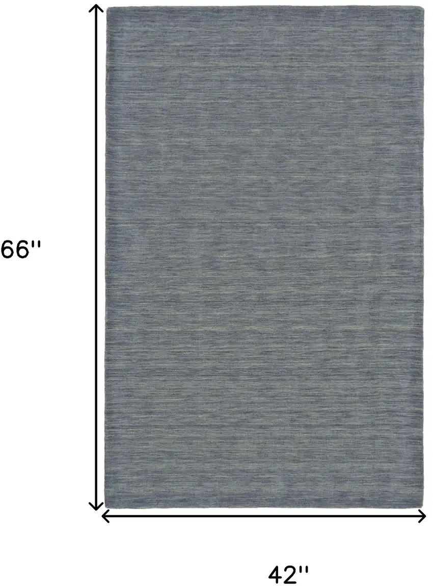Gray And Blue Wool Hand Woven Stain Resistant Area Rug Photo 6