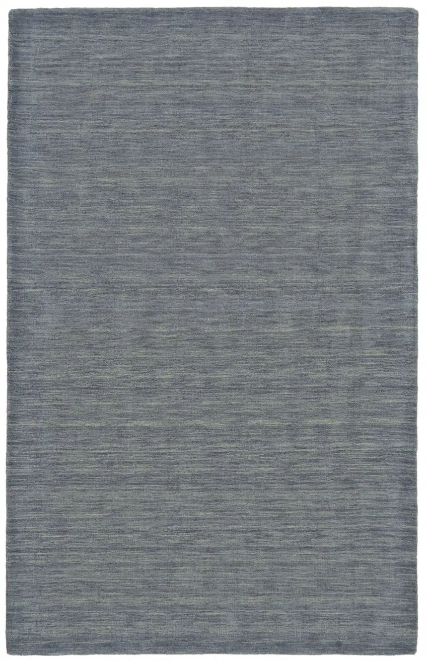 Gray And Blue Wool Hand Woven Stain Resistant Area Rug Photo 1