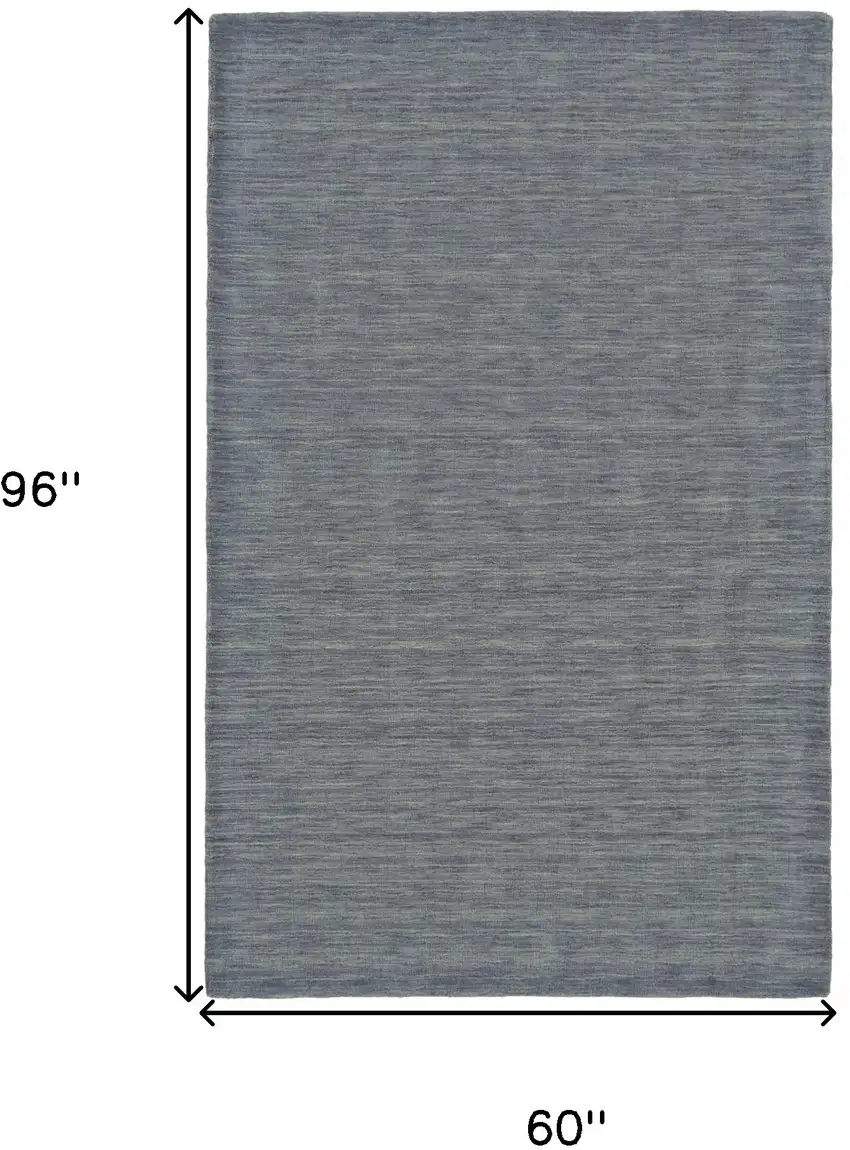 Gray And Blue Wool Hand Woven Stain Resistant Area Rug Photo 6