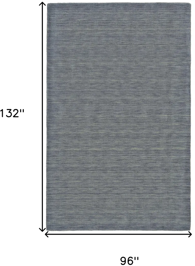 Gray And Blue Wool Hand Woven Stain Resistant Area Rug Photo 5