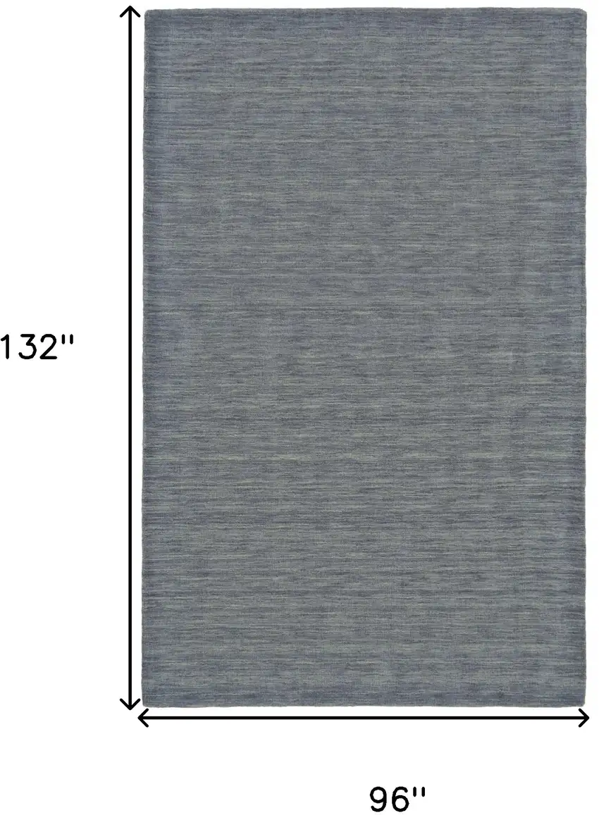 Gray And Blue Wool Hand Woven Stain Resistant Area Rug Photo 6