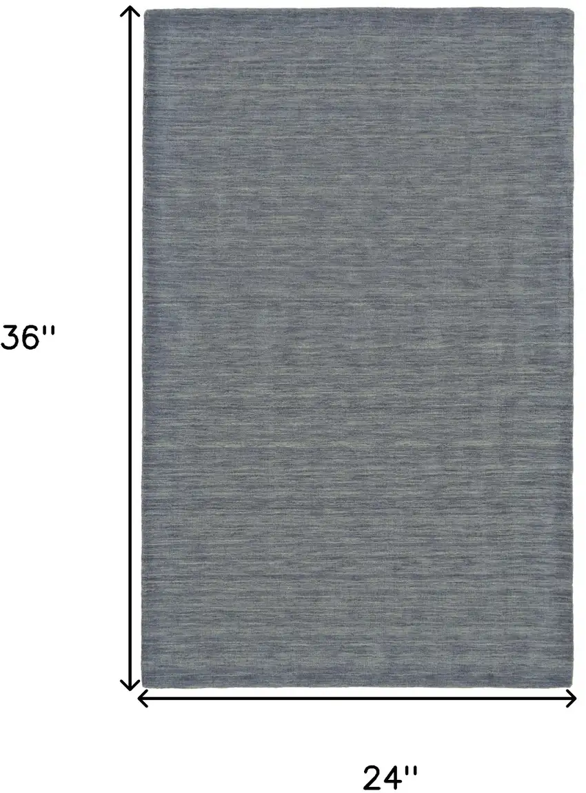 Gray And Blue Wool Hand Woven Stain Resistant Area Rug Photo 6
